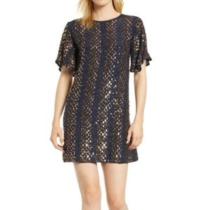 Velvet Vivi Sequin Flutter Sleeve Mini Dress sz M